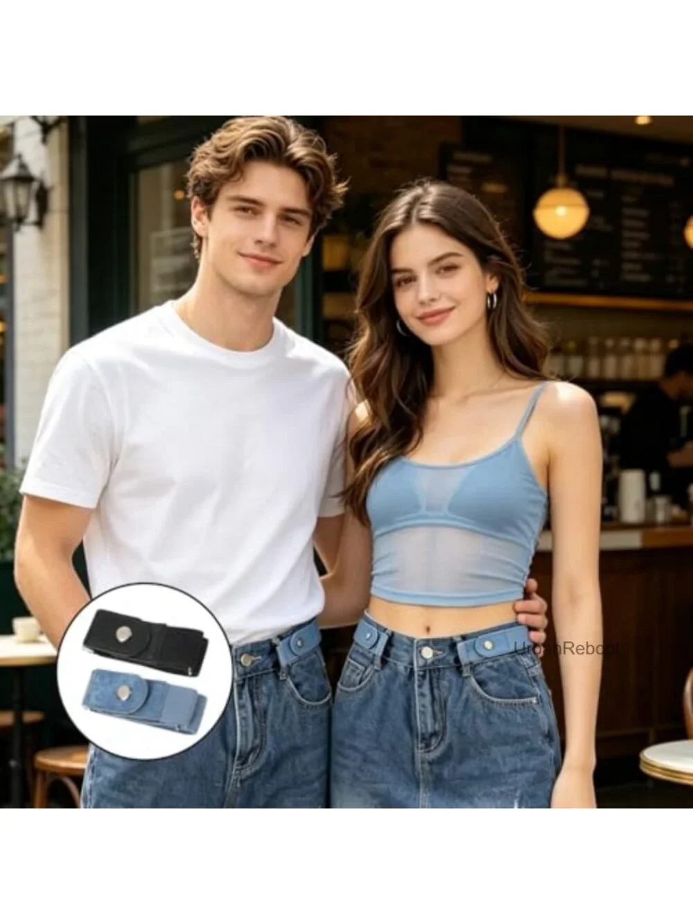 No Buckle Elastic Stretch Adjustable Belt for Pants Jeans Side Belt Unisex 4